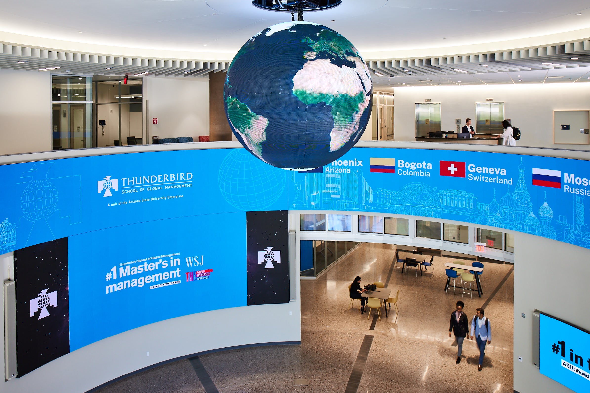 A view of the global forum from the 2nd floor of One Global Place
