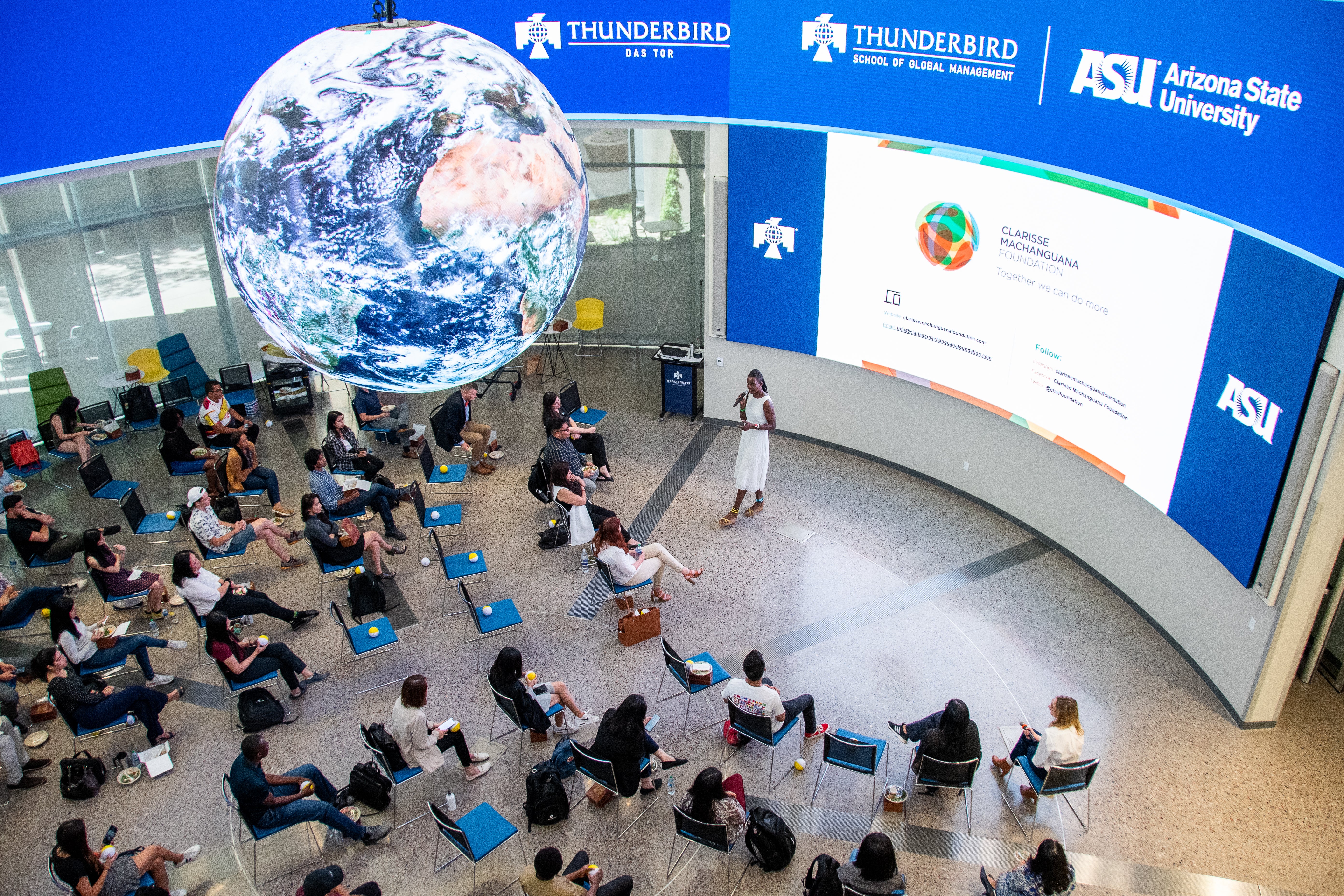 Image of Thunderbird students attending an event in the Global Forum