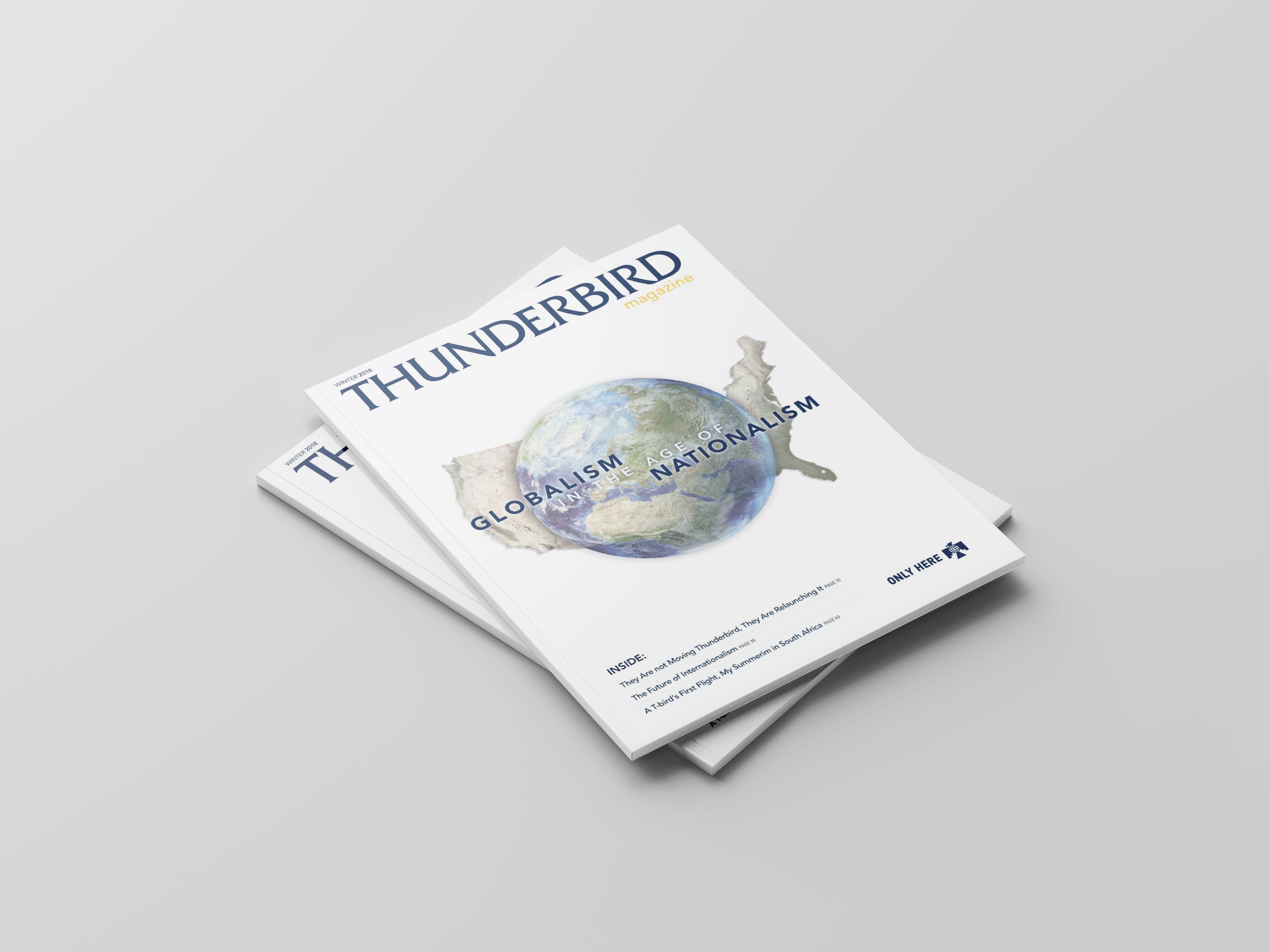 Image of the cover of the Winter 2018 issue of the Thunderbird Magazine.