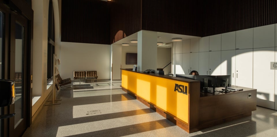 A view of the ASU California Center first floor lobby and entrance space on Wednesday Nov. 3rd, 2021.