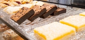 Image of baked goods in the Thunderbird Cafe display case