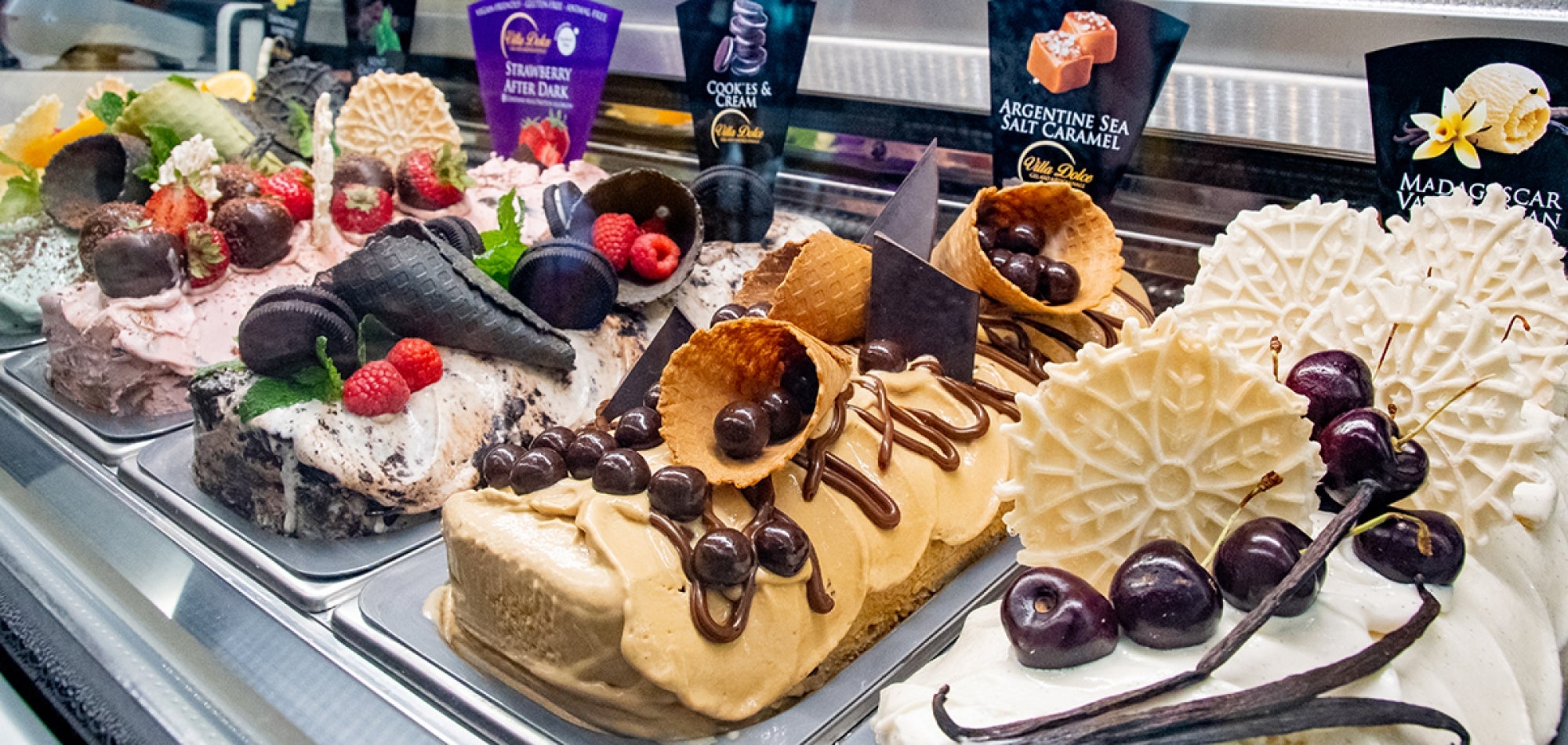 Image of gelato and fresh fruits in the Thunderbird Care display